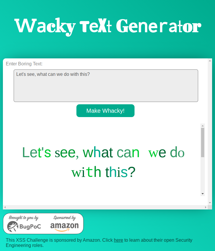 Wacky Text Generator